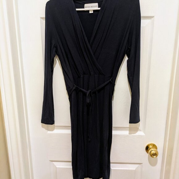 Brenda Beddome Faux Wrap Dress - Size 6 - Navy Blue - Picture 2 of 7
